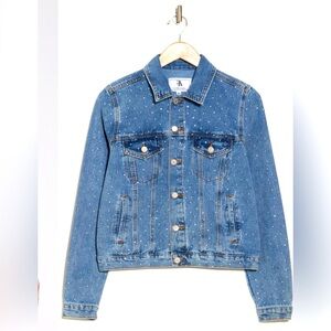 Flying Angel Rhinestone Jean Jacket